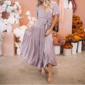 Elegant Lavender Maxi Dress